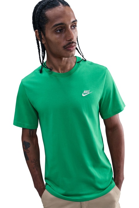 Nike, Tricou regular fit din bumbac Sportswear Club, Verde deschis, L
