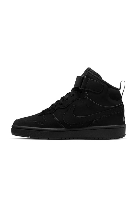 Nike, Pantofi sport din piele cu velcro Court Borough, Negru