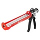 Pistol aplicator Delphi TOOLS, pentru silicon, acril, adezivi si mase dense, constructie intarita cu tija tripla, capacitate 330 ml, aluminiu, maner ergonomic, include racleta universala