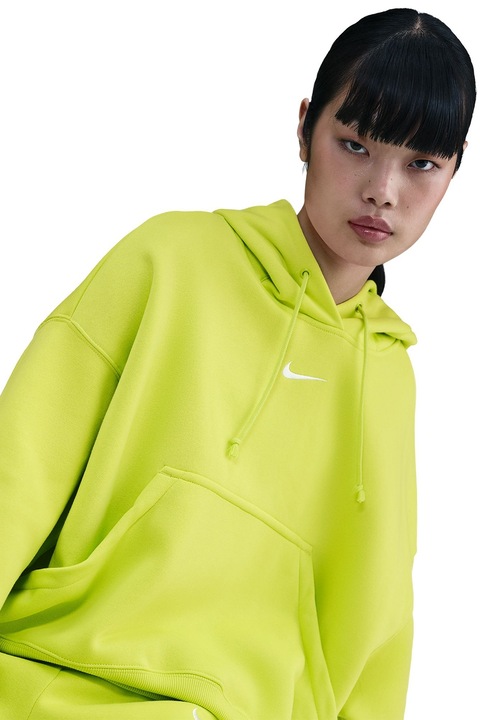 Nike, Hanorac lejer cu buzunar kangaroo Phoenix, Verde lime