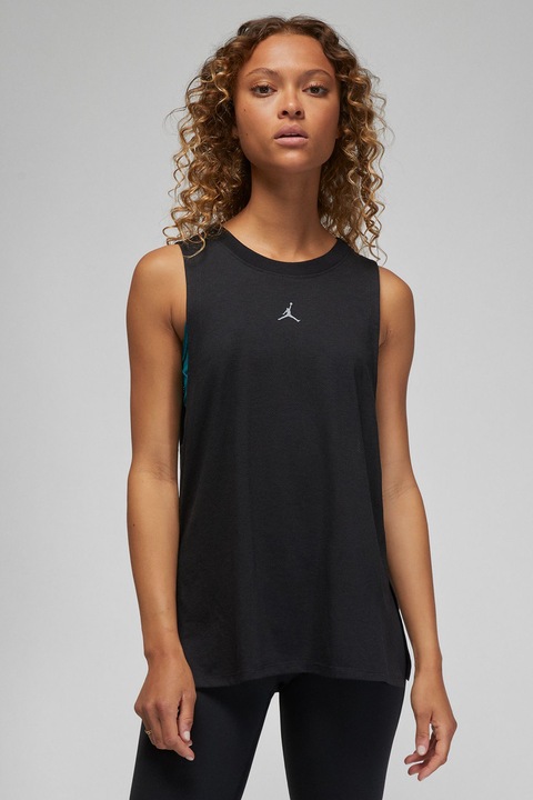 Nike, Tricou lejer cu logo, pentru baschet, Negru