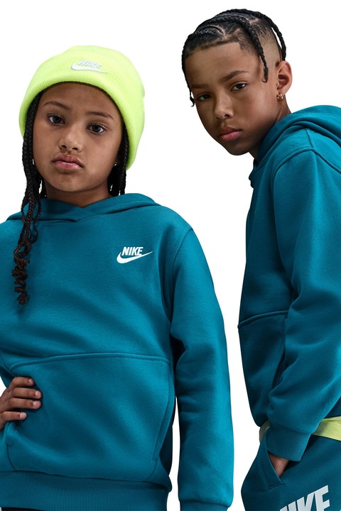 Nike, Худи с джоб кенгуру, Светлосин/Син