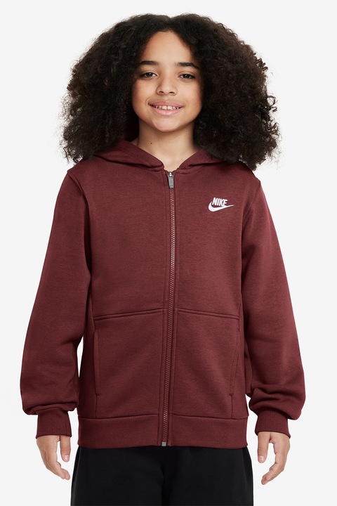 Nike, Худи Club с цип, Тъмночервен