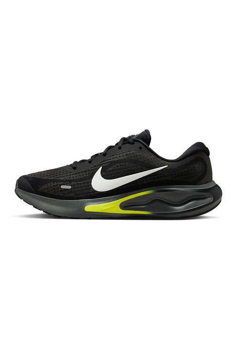 Nike, Pantofi Journey din plasa cu logo pentru alergare, Negru, Galben pal, Alb optic, 10.5