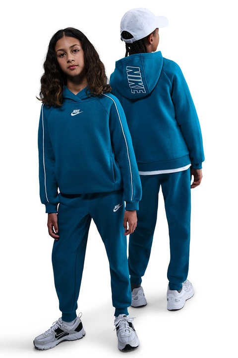 Nike, Поларен спортен екип Club, Бял/Пастелносин