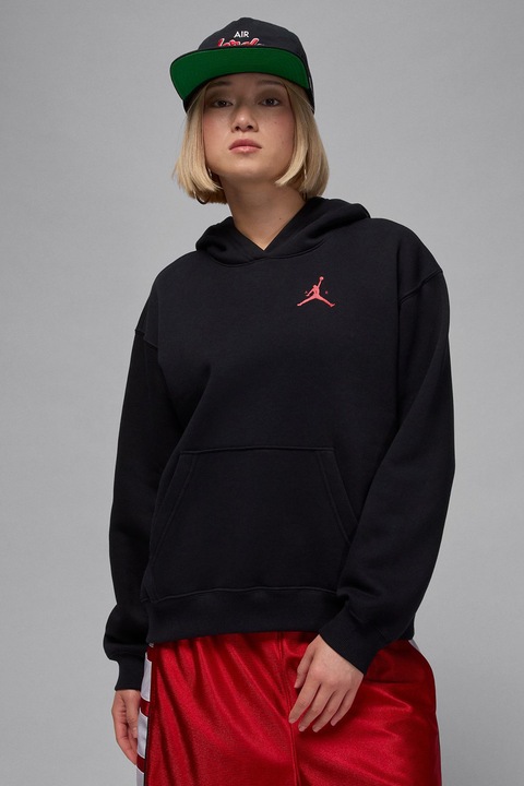 Nike, Баскетболно худи Jumpman с паднали ръкави, Черен