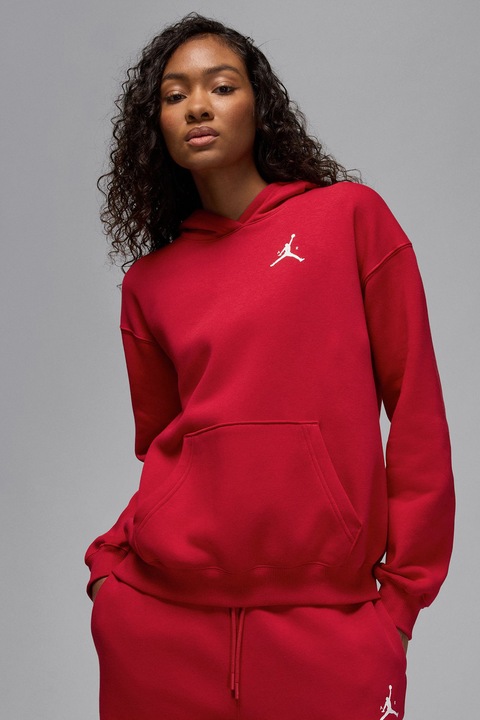 Nike, Hanorac cu maneci cazute, pentru baschet Jumpman, Rosu/Alb