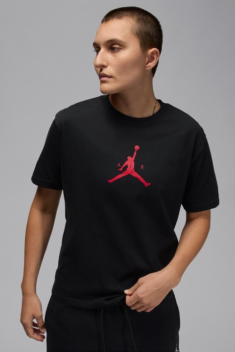 Nike, Tricou din bumbac pentru baschet Jumpman, Rosu/Negru