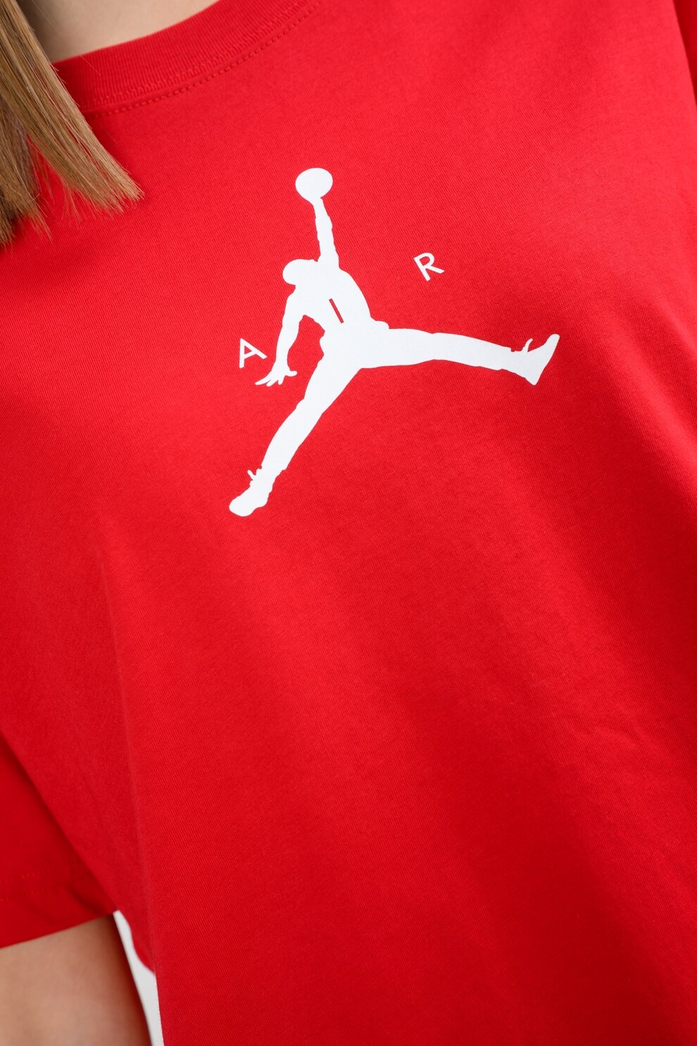 Nike, Tricou din bumbac pentru baschet Jumpman, Rosu vermillion, S