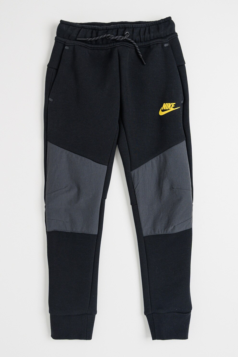 Nike, Pantaloni de trening din amestec de bumbac cu buzunar cu fermoar, Negru, Gri inchis, 128-137 CM