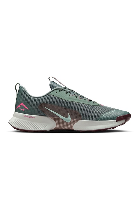 Nike, Pantofi Juniper Trail 3 low-cut pentru alergare, Maro inchis, Verde pal, Alb murdar, 10.5