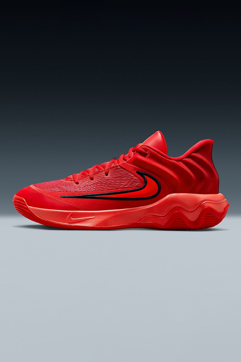 Nike, Pantofi Giannis Immortality 4 cu logo contrastant, pentru baschet, Rosu, 9.5