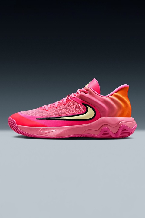 Nike, Баскетболни обувки Giannis Immortality 4 с лого, Яркорозово/Бледожълт/Мандарина