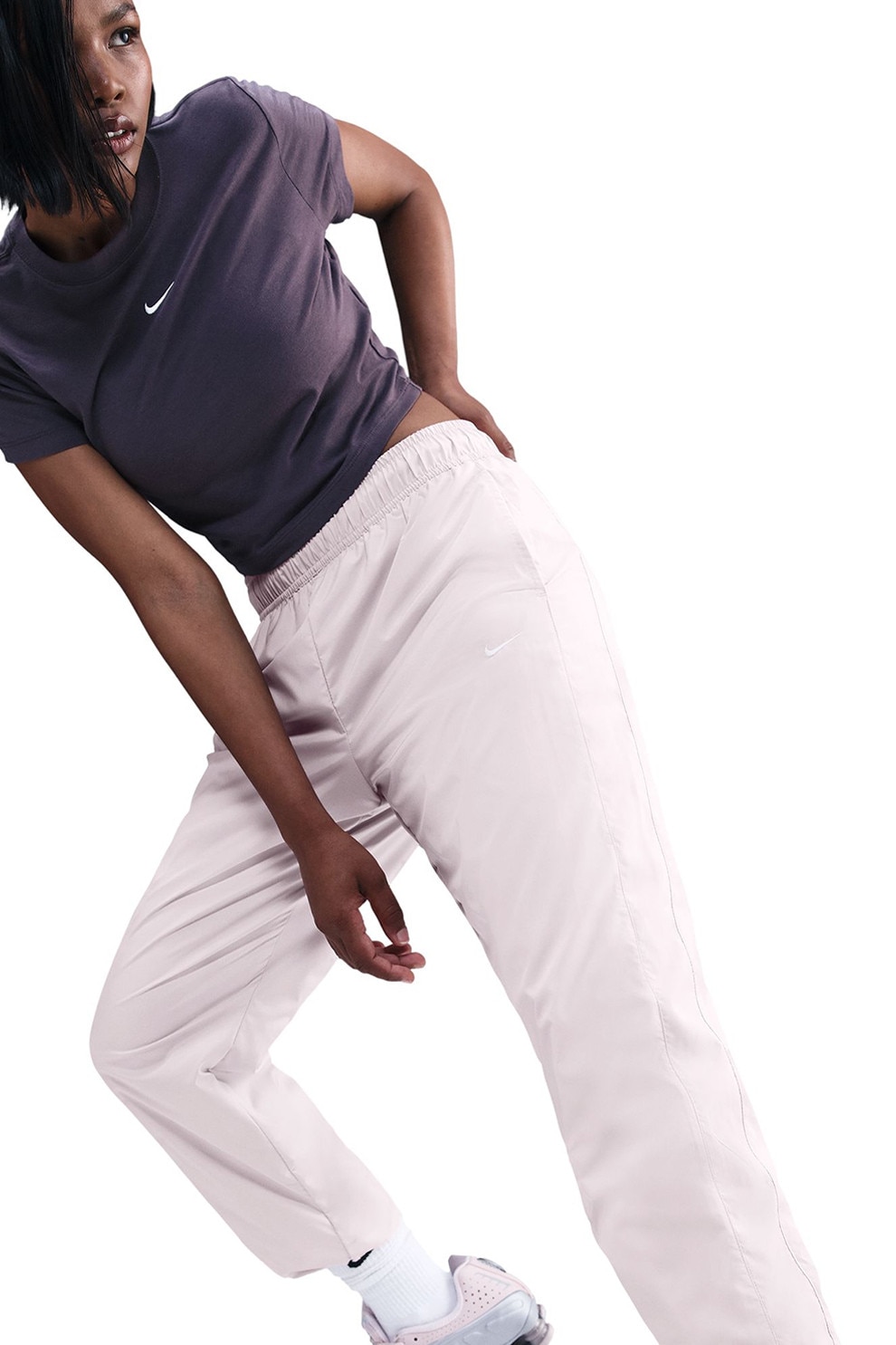 Nike, Pantaloni de trening lejeri UV, Roz pastel, S