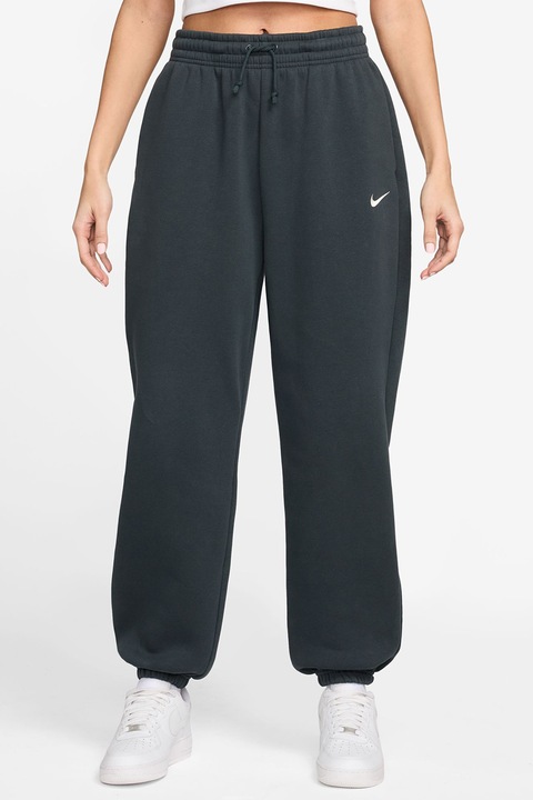 Nike, Pantaloni de trening cu talie inalta Phoenix, Negru stins, M