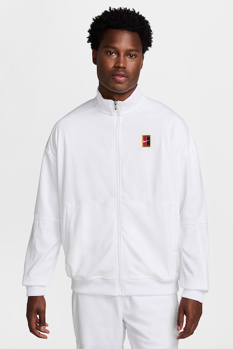 Nike, Jacheta cu fermoar pentru tenis Heritage, Alb optic