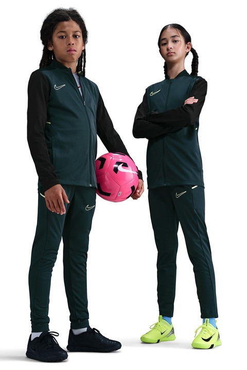 Nike, Футболен екип с Dri Fit и джобове, Черен/Персийско зелено