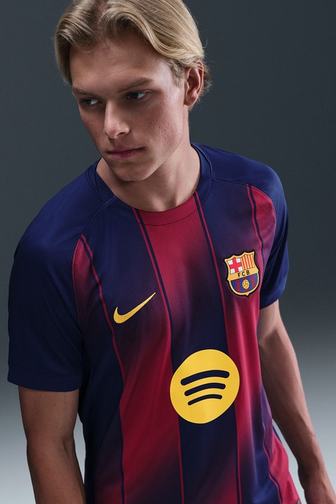 Nike, Tricou cu tehnologie Dri-FIT pentru fotbal FCB, Rosu/Albastru inchis