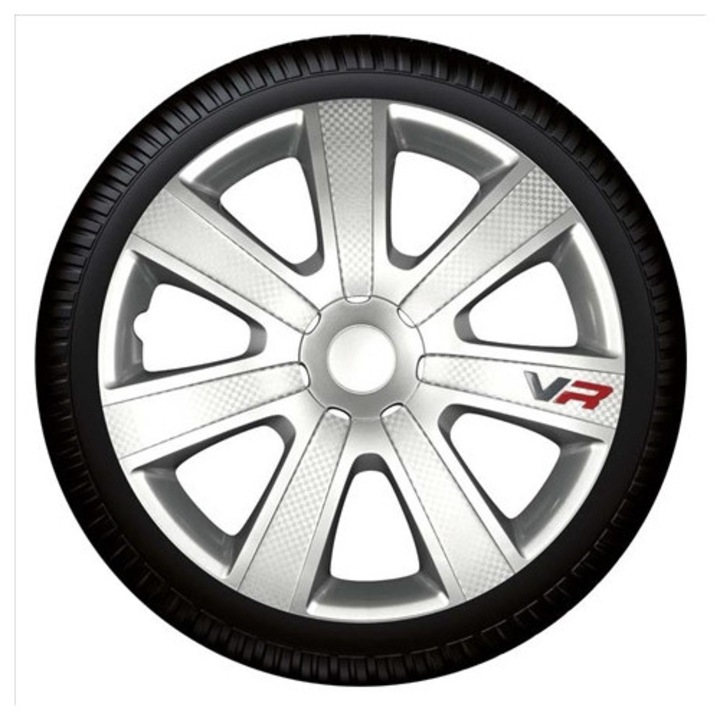 Set capace roti Petex 16", gri, material ABS, 4 bucăți