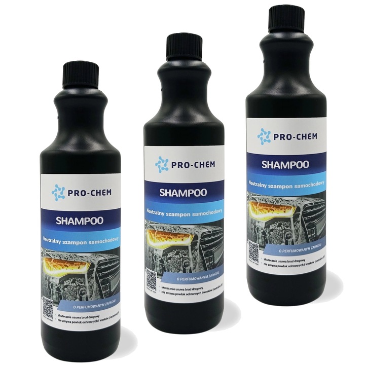 Sampon Auto Neutru 3x1L, pH Echilibrat, Parfumat, Sigur pentru Vopsea si Ceara, Concentrat pentru Spalare Manuala