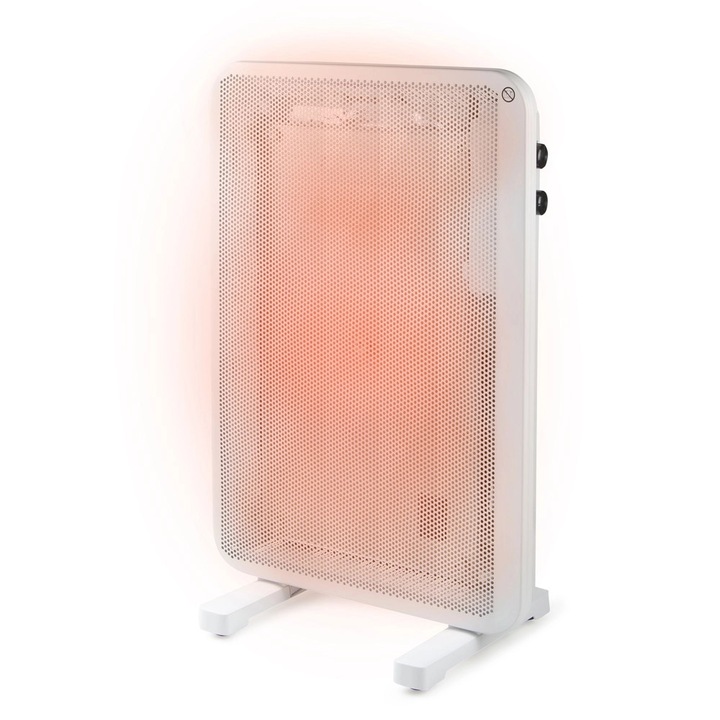 DOMO elektromos radiátor, Kicsi, max. 15 m²-es helyiségekhez alkalmas, 2 teljesítményfokozat, állítható hőmérséklet, IP24 fröccsenés elleni védelem, 1500 W, kerekek a szállításhoz, fehér