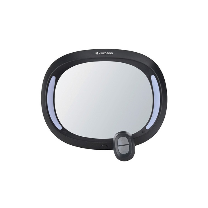 Oglinda retrovizoare cu LED Kikka Boo, convexă, telecomandă, 30x25cm