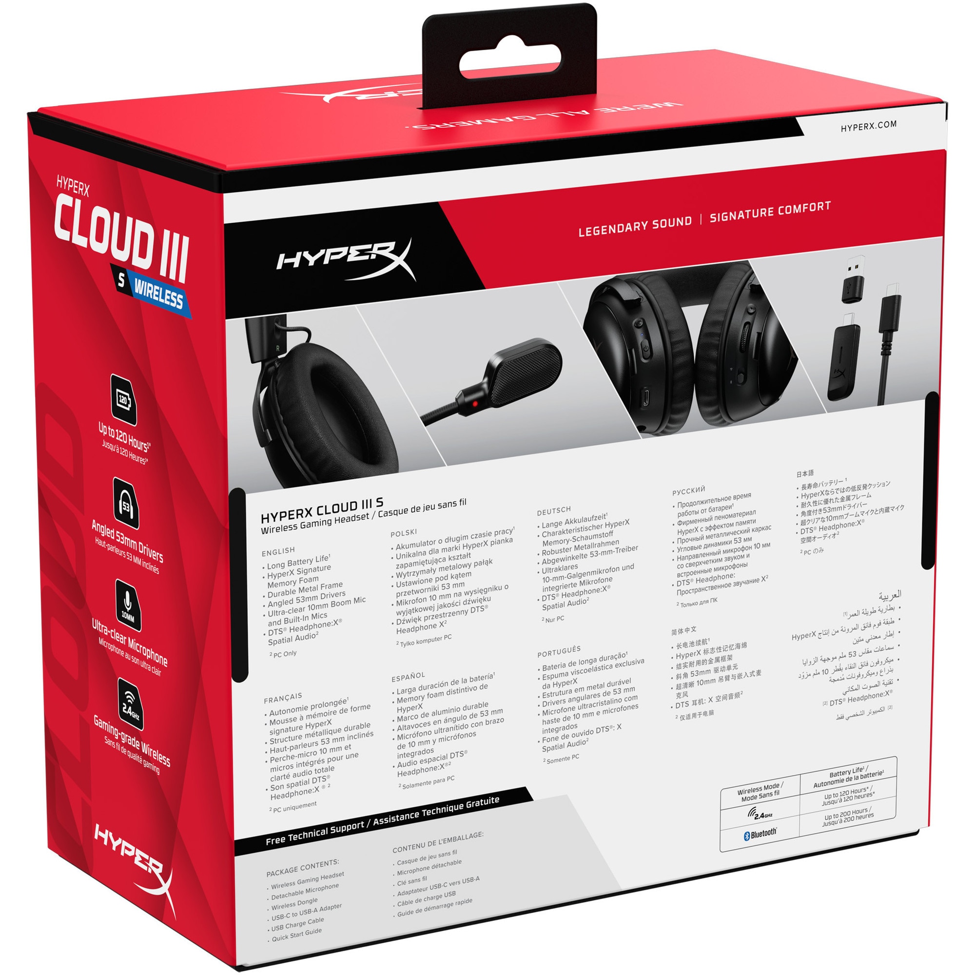 Casti gaming wireless HyperX Cloud III S, DTS Headphone:X Spatial