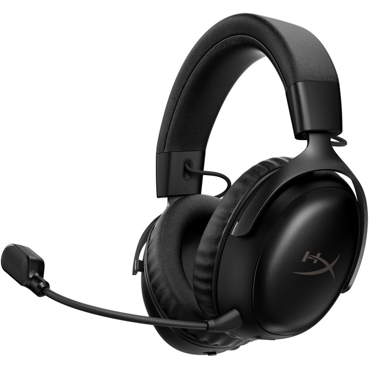 Геймърски слушалки HyperX Cloud III S, DTS Headphone:X Spatial Audio, 2.4GHz/Bluetooth, Безжични, Максимален живот на батерията 120ч 2.4GHz/200ч BT, Мемори пяна, 10мм подвижен микрофон, HyperX NGENUITY, Мултиплатформени, Черен