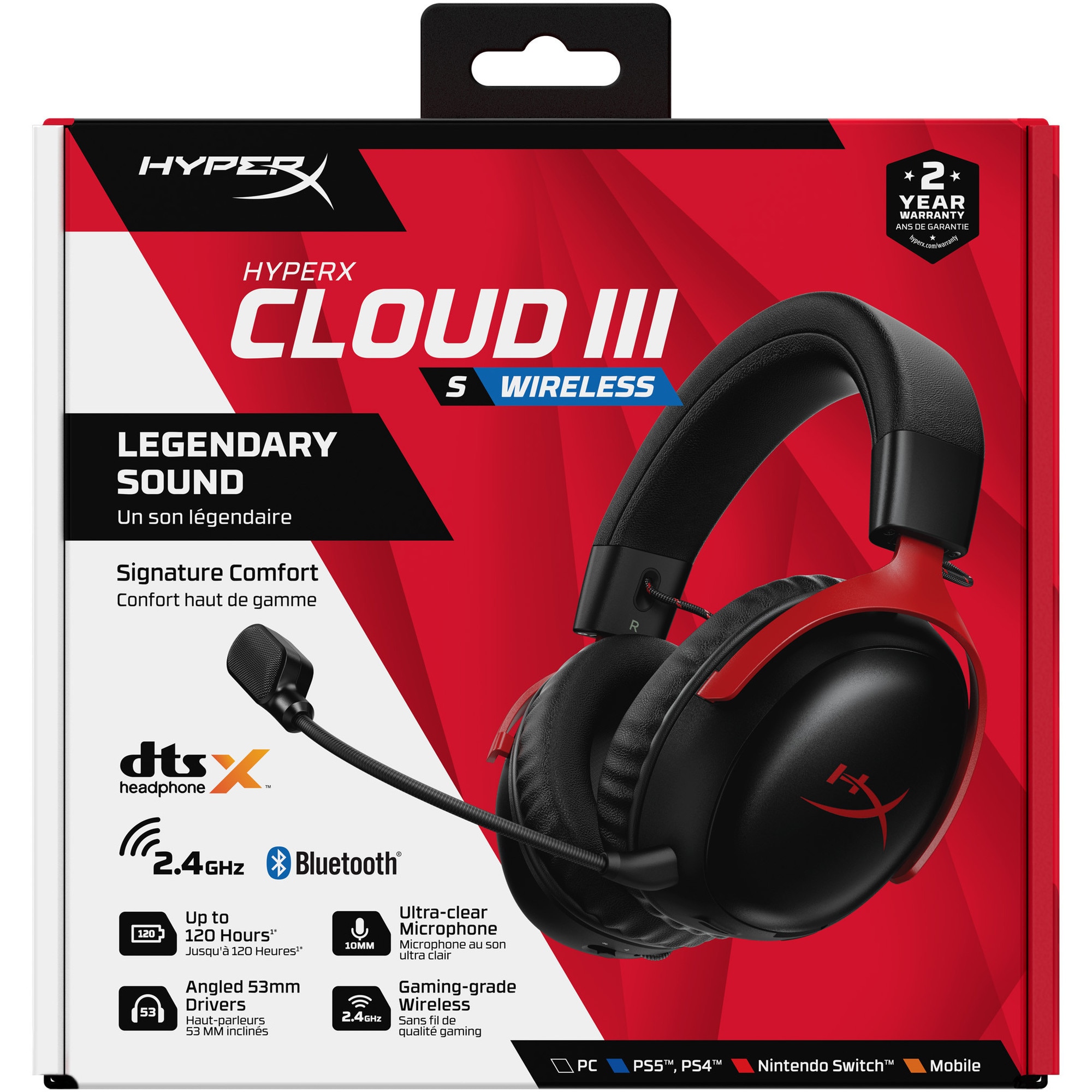Casti gaming wireless HyperX Cloud III S, DTS Headphone:X Spatial