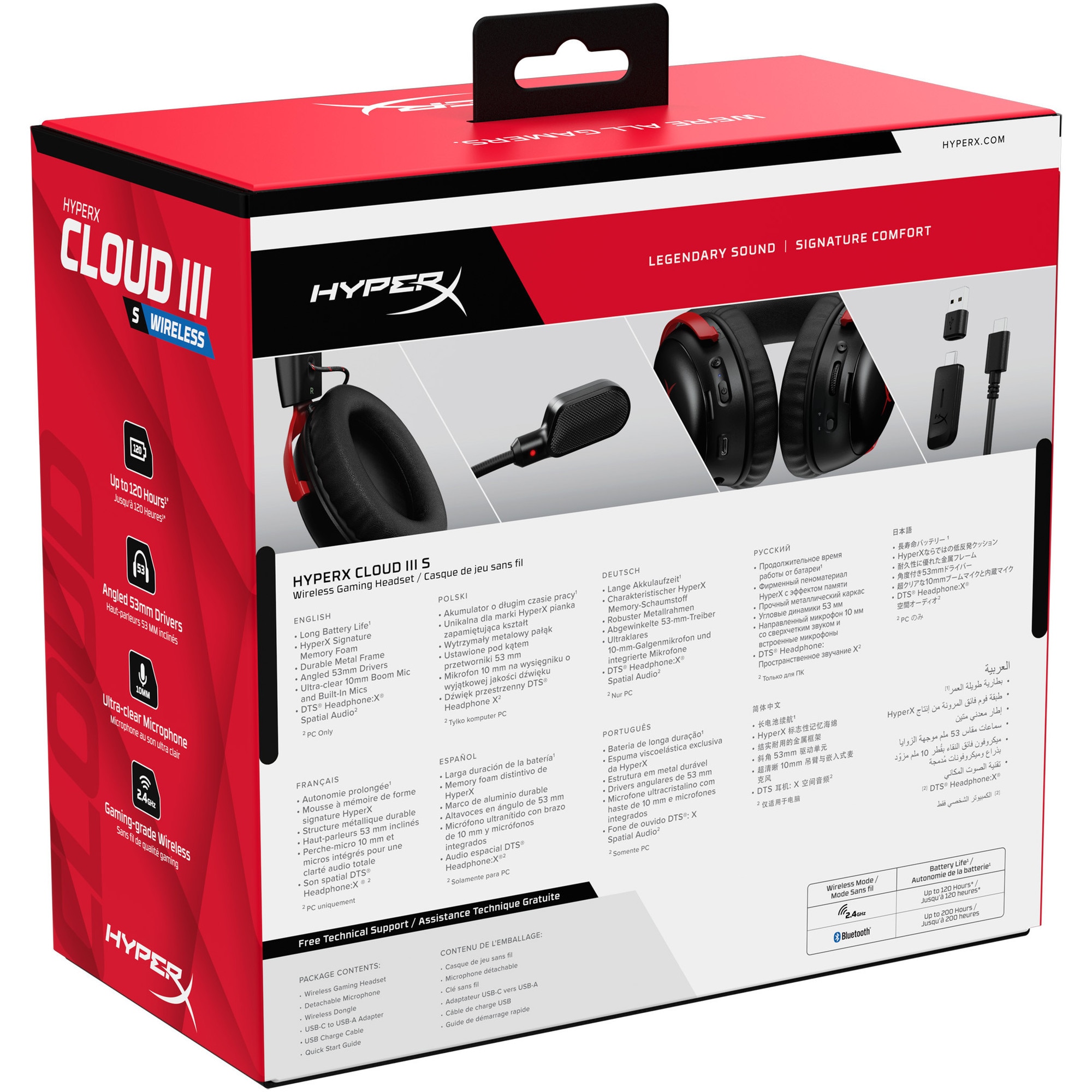 Casti gaming wireless HyperX Cloud III S, DTS Headphone:X Spatial