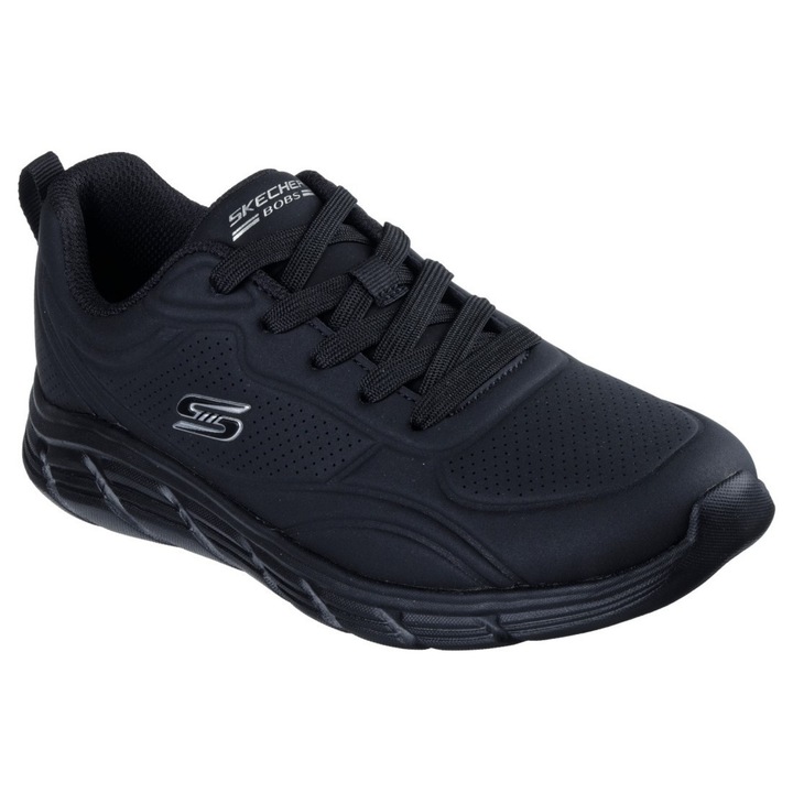 Skechers, Bobs B Flex műbőr sneaker, Fekete, 42