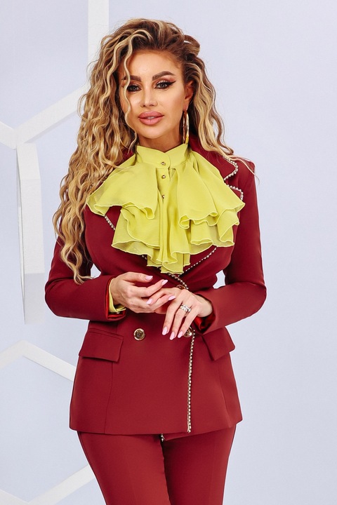 Sacou bordo cu nasturi aurii, S 1262bd