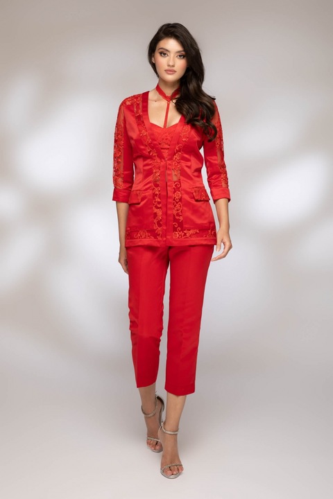 Червено сако с дантела, S 1253 Коледно