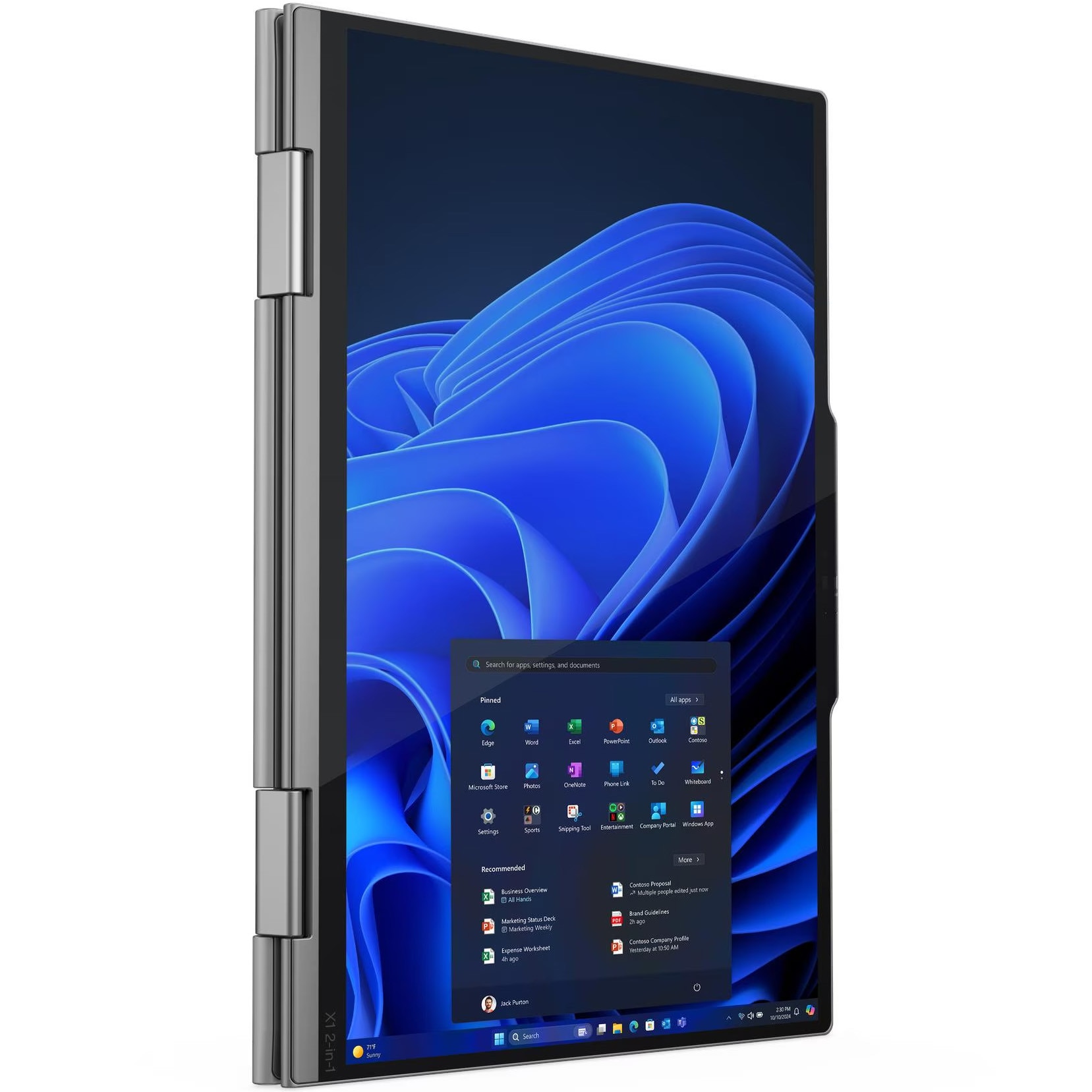 Laptop Lenovo ThinkPad X1 2-in-1 G10 Aura Edition 2.8K 14 inch Intel Core Ultra 7 265U 64GB 2TB SSD Windows 11 Pro Grey