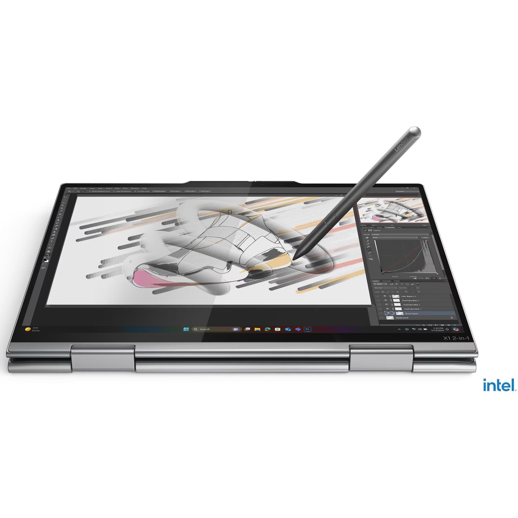 Laptop Lenovo ThinkPad X1 2-in-1 G10 Aura Edition 2.8K 14 inch Intel Core Ultra 7 265U 64GB 2TB SSD Windows 11 Pro Grey