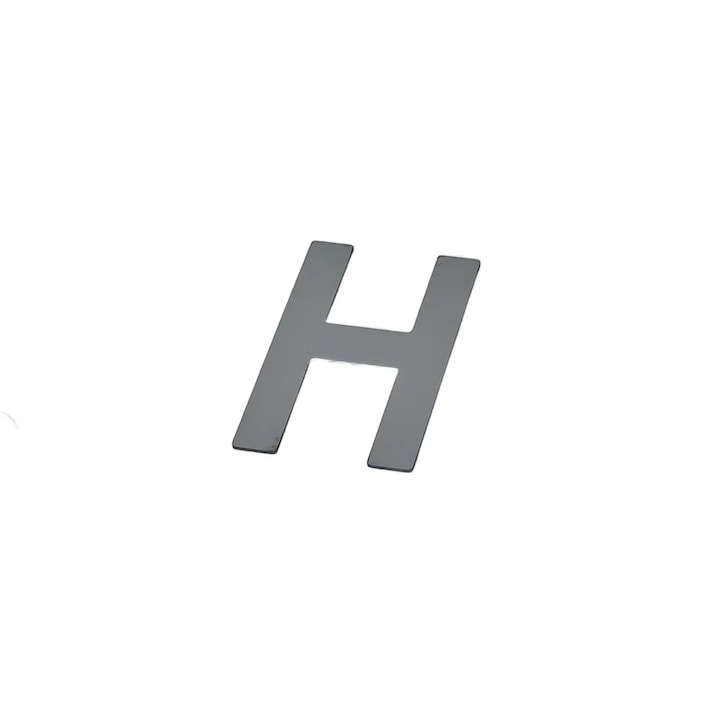 DUOGUO Öntapadós Fém Betű – H, 80 mm, Szálcsiszolt Rozsdamentes Acél, Erős Öntapadó, Időjárásálló, Beltéri és Kültéri Használatra
