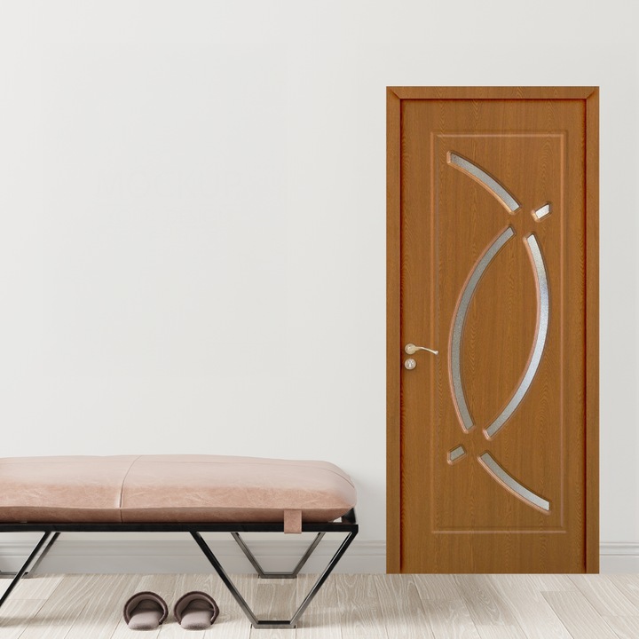 Интериорна дървена врата Модерна, със стъкло, OP-104 2000/700 Тъмен дъб