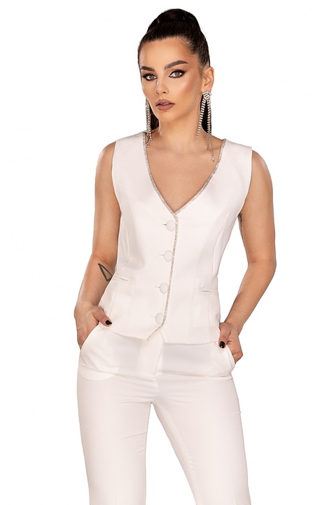 Rövid fehér mellény, M