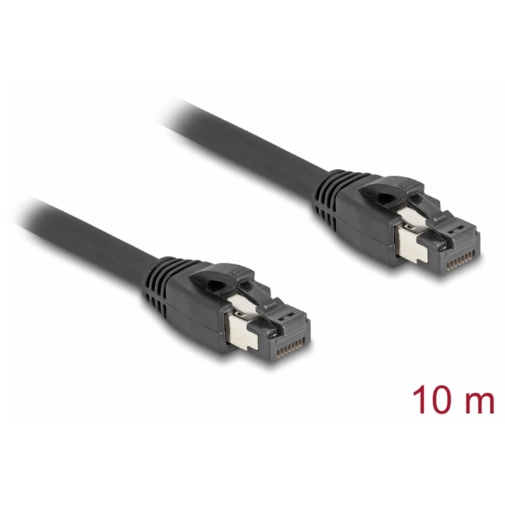 Cablu de retea RJ45 Cat. 8.1 S/FTP LSOH 10m Negru, Delock 80237
