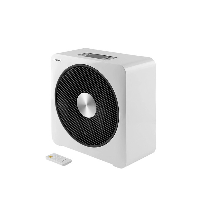 Elektromos hősugárzó DOMO, állítható hőmérséklet max. 35°C, akár 40 m²-es helyiségekhez, időzítő, eco mód, digitális kijelző, távirányító mellékelve, 2500 W, fehér