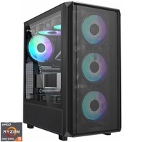Sistem Desktop PC Gaming Serioux cu procesor AMD Ryzen 5 5600X pana la 4.6GHz, 32GB DDR4, 1TB SSD, Gainward GeForce RTX 5060 Ghost 8GB GDDR7, No OS, Negru