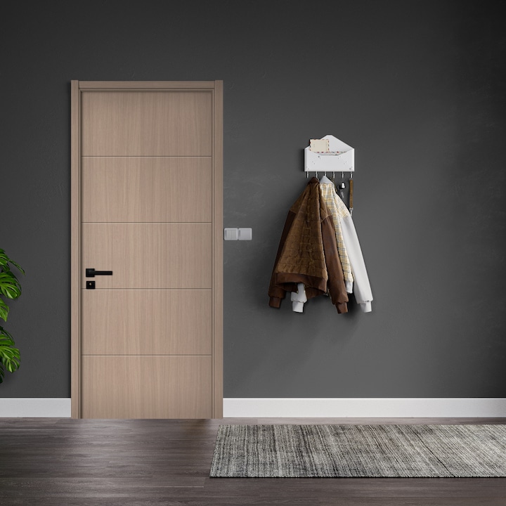 Usa interior din MDF, KM 512, reversibila, toc inclus, stejar auriu, 60 x 200 cm