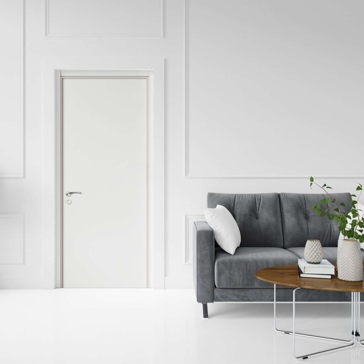 Usa interior din MDF, OP 030, reversibila, toc inclus, alba, 70 x 200 ...