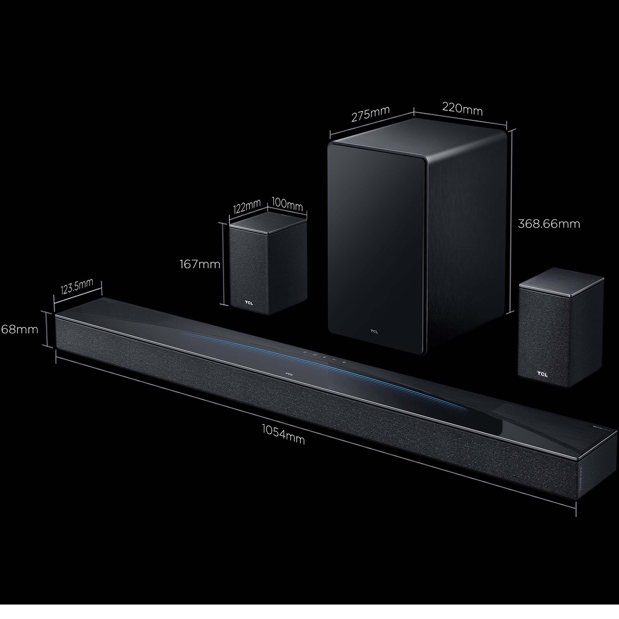 Soundbar TCL Q85H Pro, 7.1.4, 860W, Bluetooth 5.1, Dolby Atmos