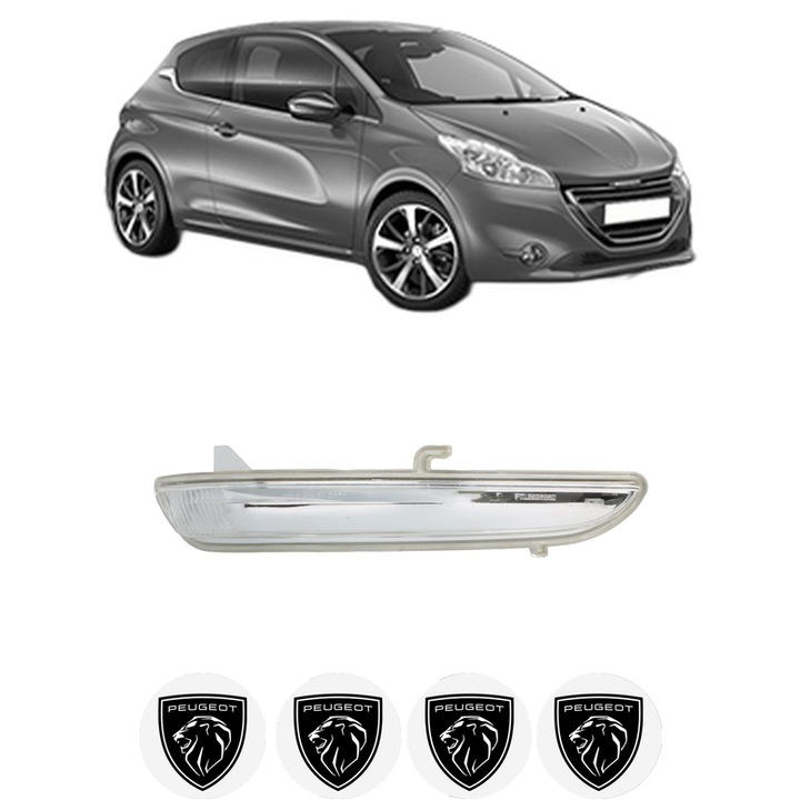 Semnalizator Partea Dreapta PEUGEOT 208 I (CA_, CC_) din 2012-2019, Auto, Blic, 4 Stickere auto cu PEUGEOT