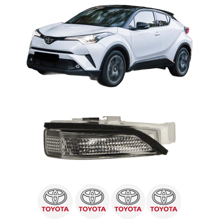 IndicatorOglinda Dreapta TOYOTA C-HR (_X1_) din 2016, Auto, Blic, 4 Stickere auto cu TOYOTA