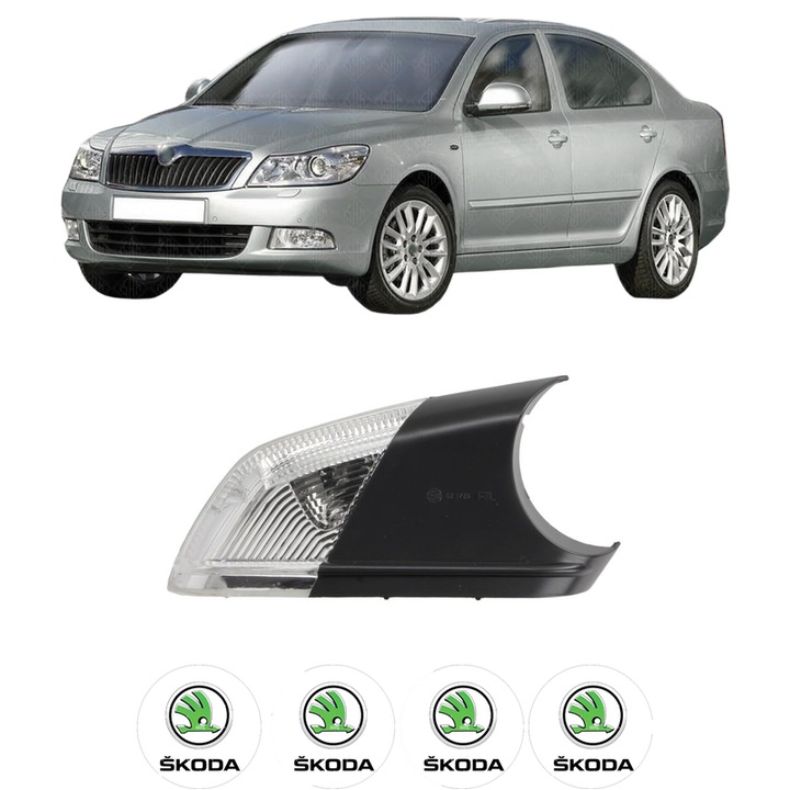 Semnalizator Oglinda Dreapta SKODA OCTAVIA II (1Z3) din 2004-2013, Auto, Blic, 4 Stickere auto cu SKODA