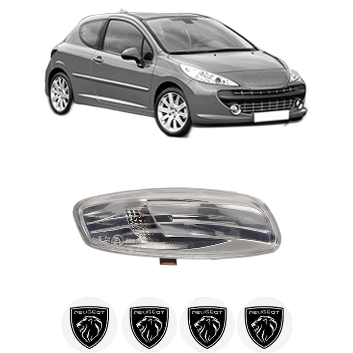 Indicator oglinda Partea Dreapta PEUGEOT 207 (WA_, WC_) din 2006-2015, Auto, Blic, 4 Stickere auto cu PEUGEOT