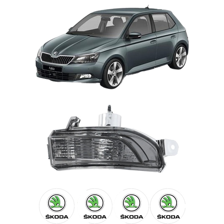 Indicator oglinda Partea Dreapta SKODA FABIA III (NJ3) din 2014-2021, Auto, Blic, 4 Stickere auto cu SKODA