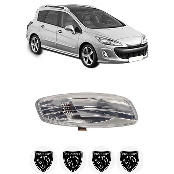 Indicator oglinda Partea Dreapta PEUGEOT 308 SW I (4E_, 4H_) din 2007-2014, Auto, Blic, 4 Stickere auto cu PEUGEOT